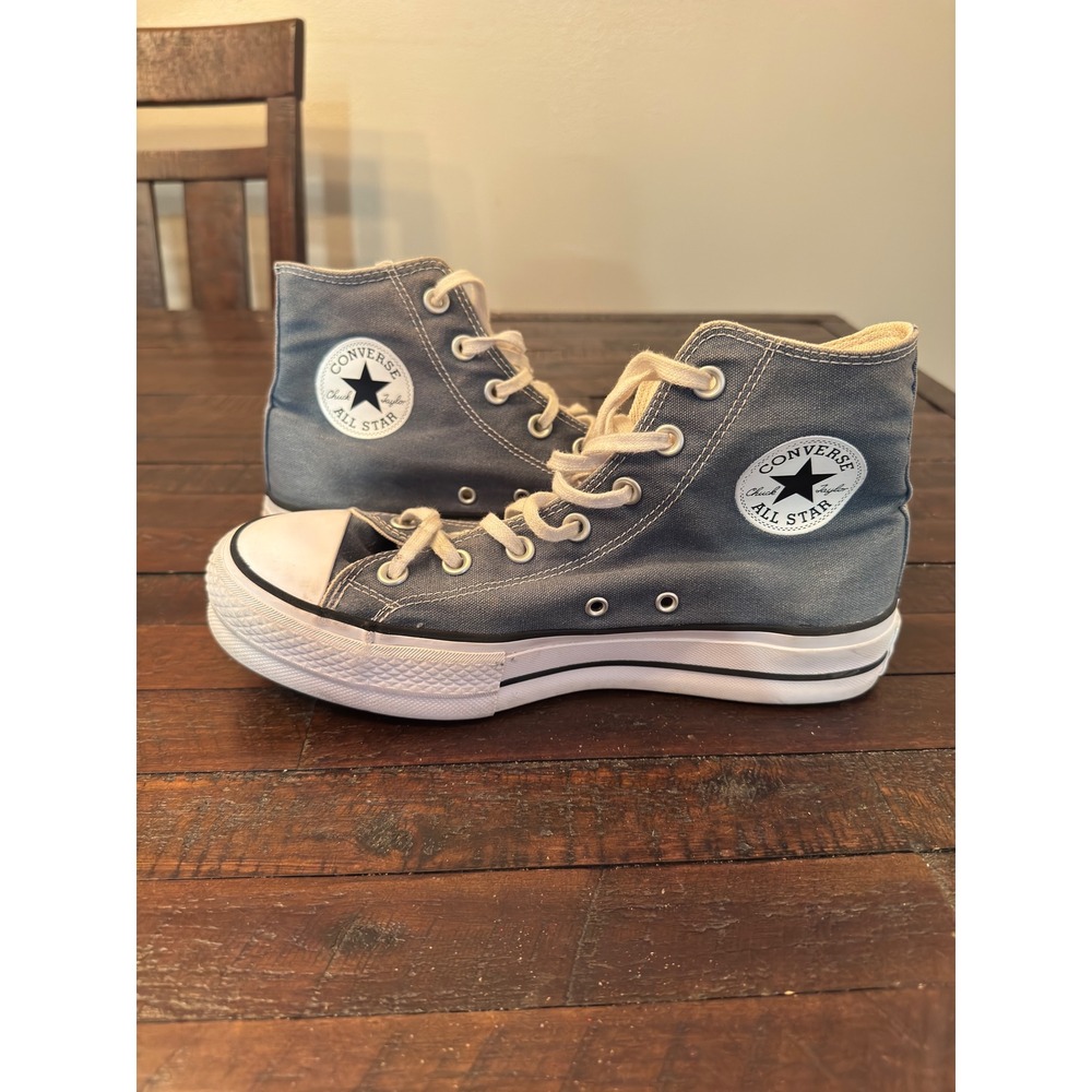 Converse Chuck Taylor All Star Lift High Top Platform Blue Sneakers A06840C 9W - Picture 5 of 7